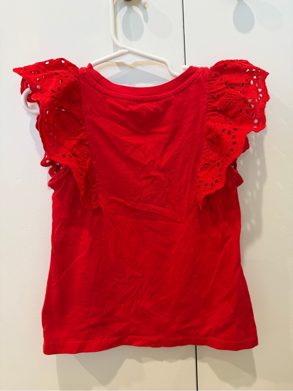 H&M Red Eyelet Ruffle Tank Top - Picture 2 of 3